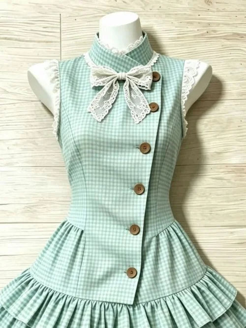LIZAKOSHT  -  Dresses Vintage Y2k 2Piece Set Slim Plaid Streetwear 90s Short Skirt Woman Clothes Basics Sexy Dress Elegant Gyaru Emo