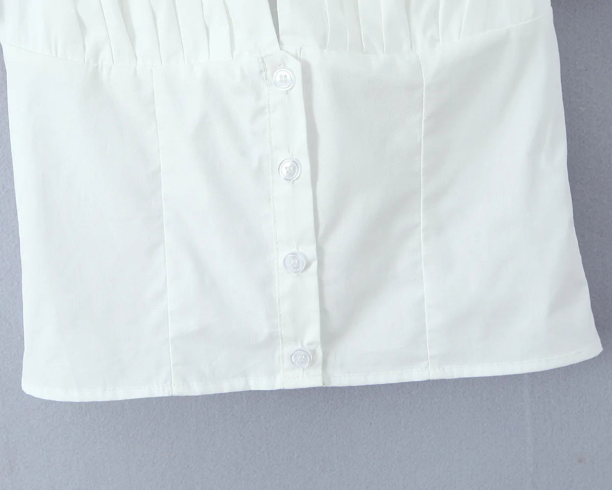 LIZAKOSHT  -  Women Y2k Casual 2 Piece Set Button Up Shirt French Style Short Sleeve T Shirt High Waist Mini Skirt Korean Suits