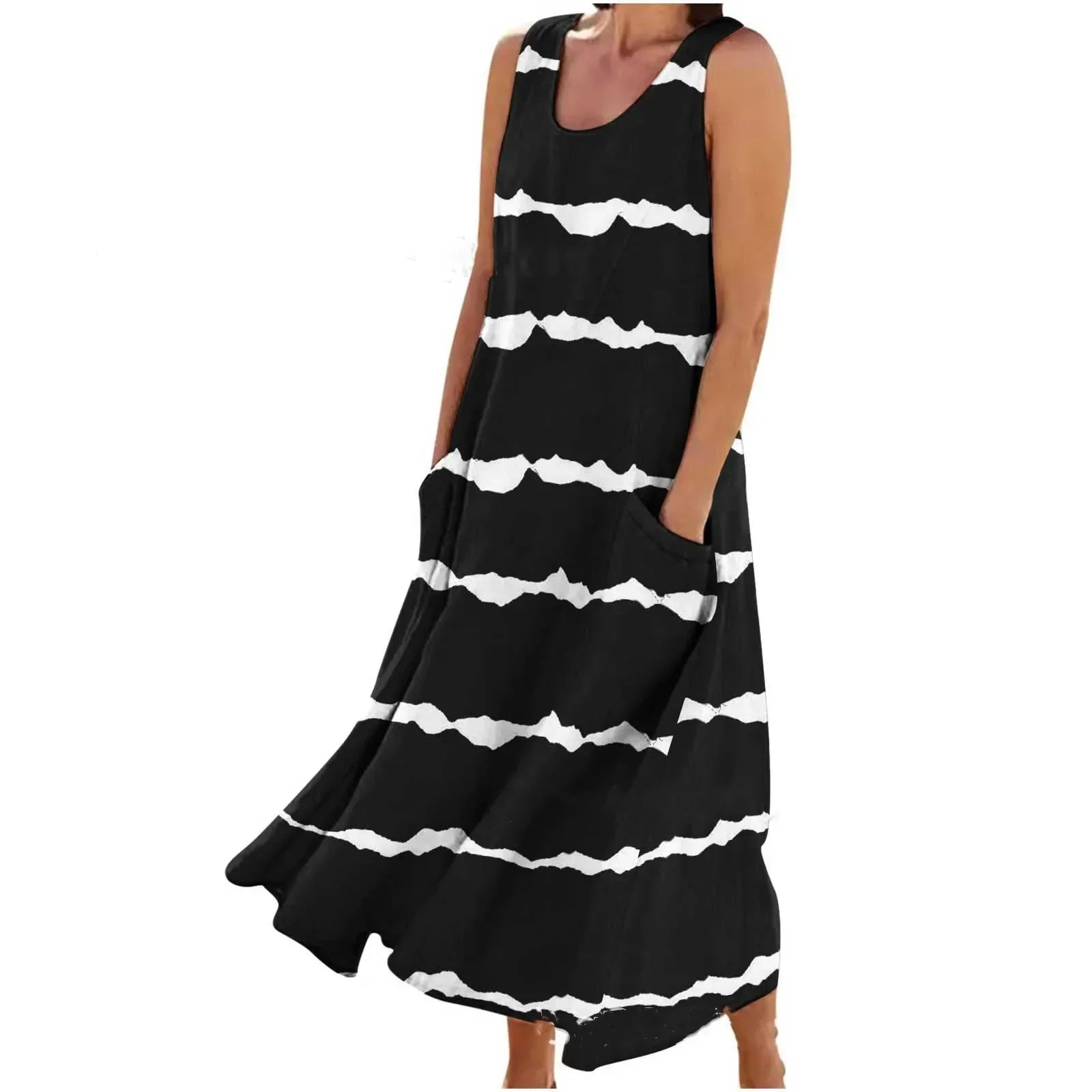 LIZAKOSHT  -  Women Clothing Streetwear Vestido De Festa Vintage Summer Dress for Women Long Dress Loose Fashion Clothes Casual Elegant