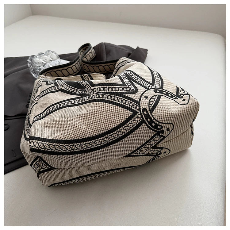 LIZAKOSHT  -  Retro Large Capaci Canvas Tote Bag Women's New Sle Lazy Faion Single oulder Bag Trendy Tot Bag Briti Sle Con...