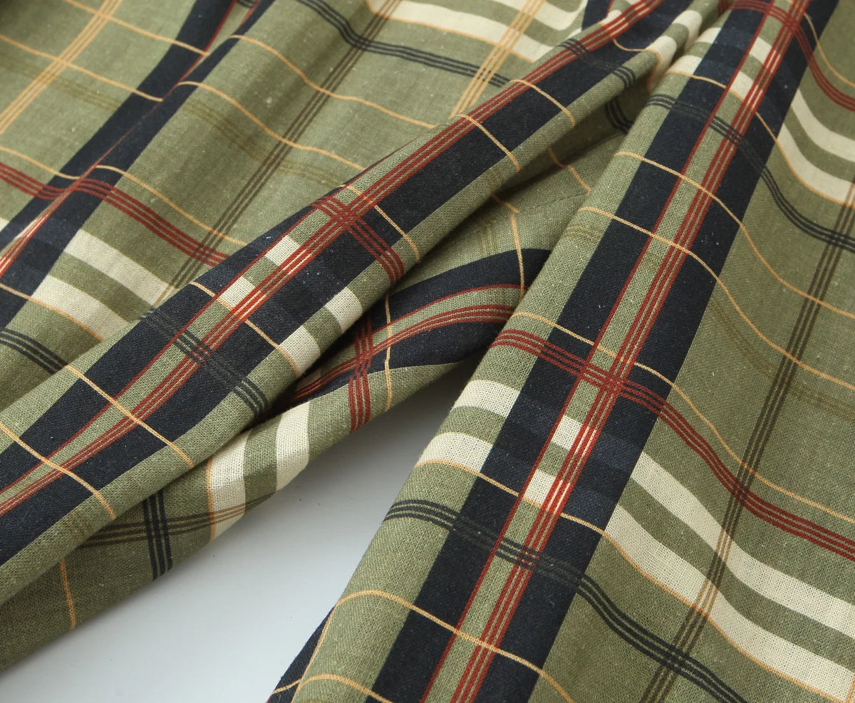 LIZAKOSHT  -  Women Autumn New Ramie Bloomers Plaid Printed Loose Pants Female Fashion Versatile Drawstring Streetwear Casual Trousers