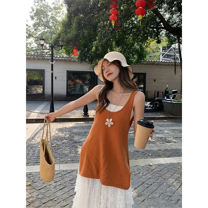 LIZAKOSHT  -  Loose Slimming Vest With Camisole, Women's 2025 Summer New Style, Interior Small Top