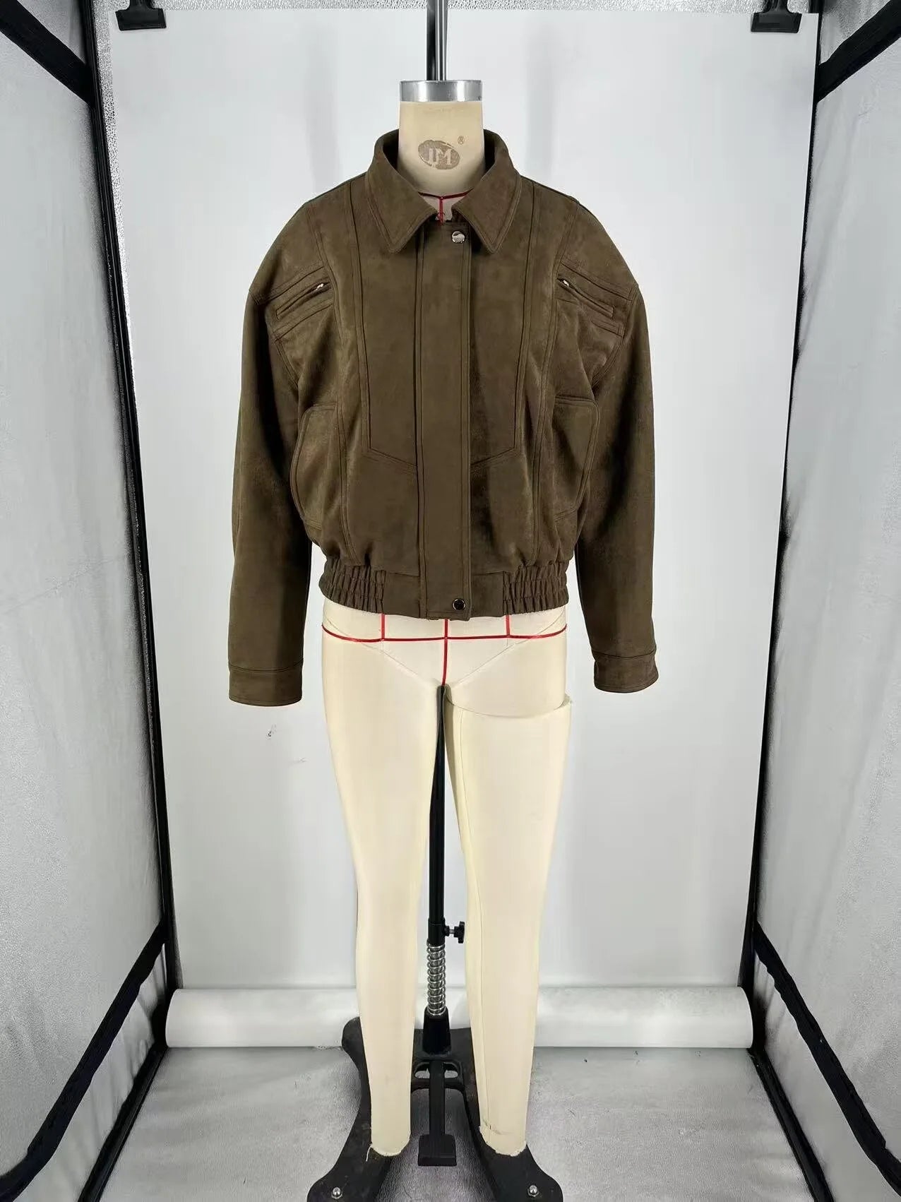 LIZAKOSHT  -  Elegant Cropped Suede Jacket Women 2025 New Autumn Winter Vintage Casual Loose Pocket Zipper Long Sleeve Short Coat Streetwear