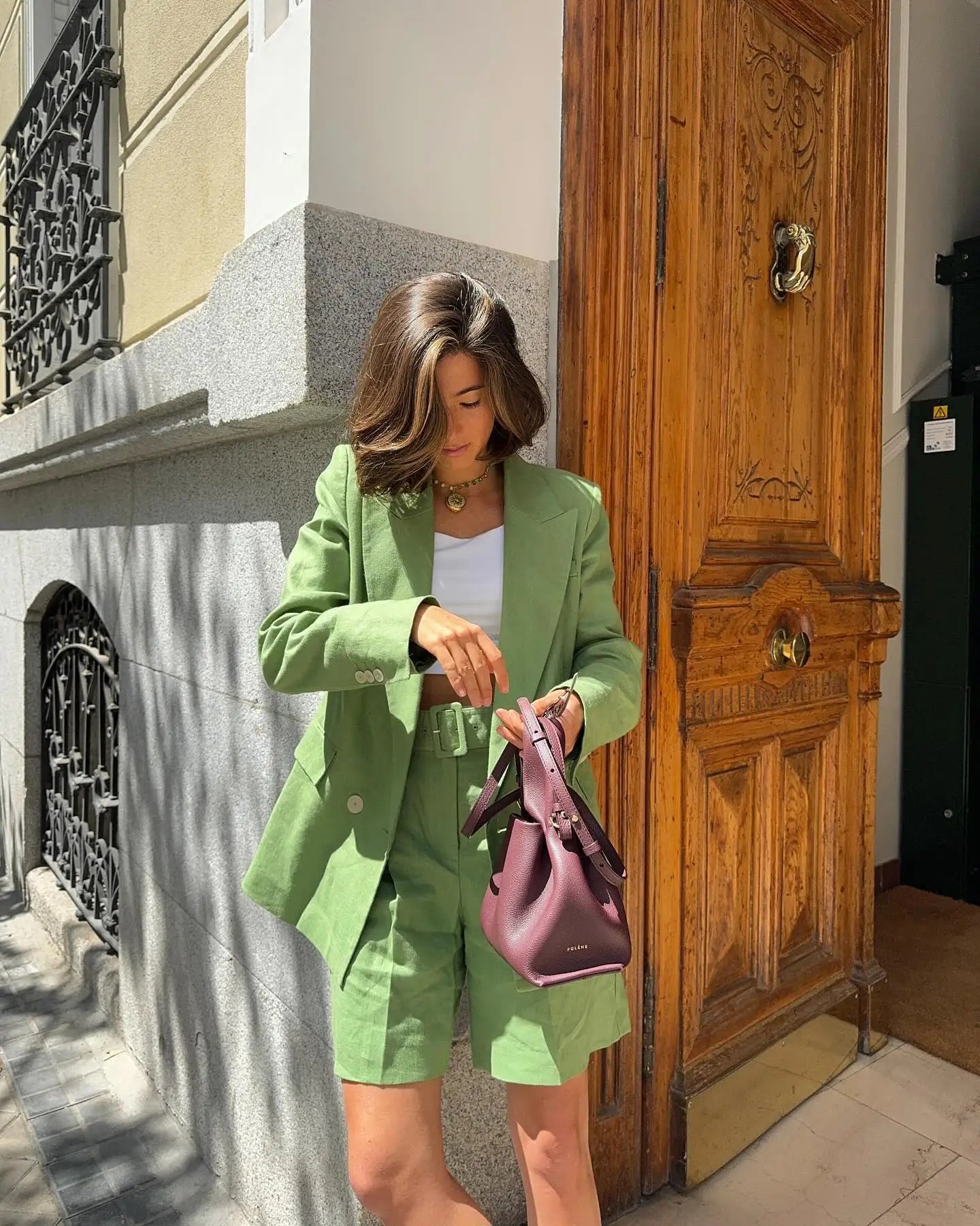LIZAKOSHT  -  2025Solid Color Casual Two-piece Ladies Matching Suit Long Sleeve Suit Jacket Shorts Office Ladies Elegant Business Suit