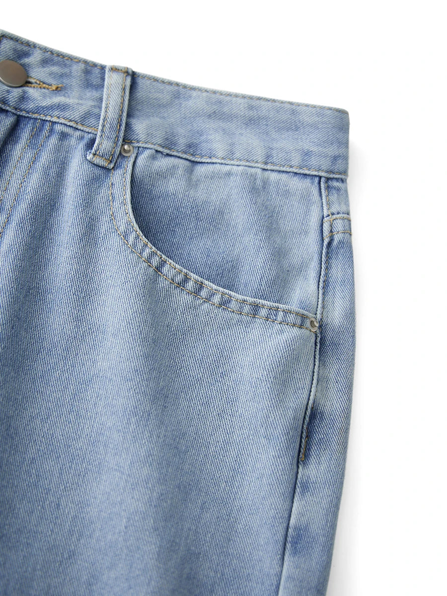 LIZAKOSHT  -  Women's Spring Summer Baggy Pants Y2K Vintage Low Waist Loose Straight Leg Denim Pants with Pockets Fashion Streetwear