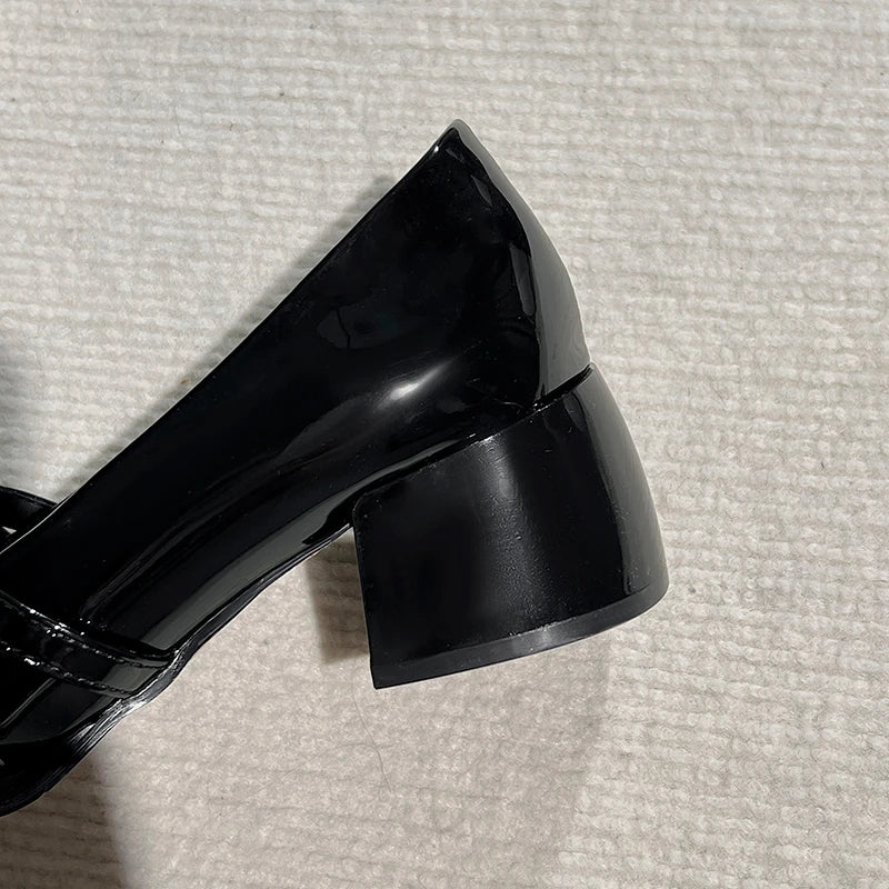 LIZAKOSHT  -  Vintage Slip On Thick Heel Women Mary Jane Shoes Fashion Butterfly-knot Dress Pumps Spring Autumn Concise Zapatos De Mujer