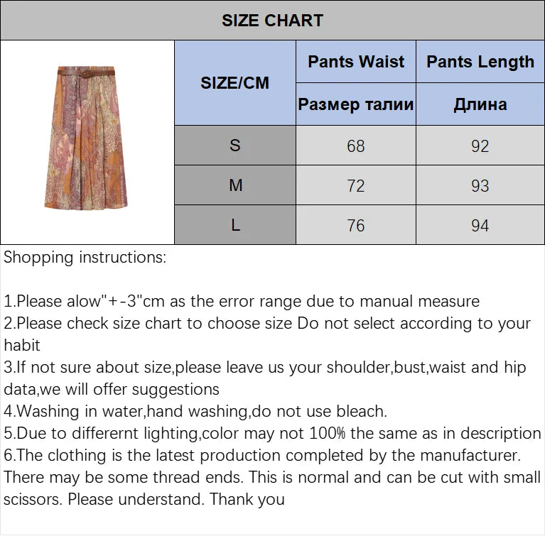 LIZAKOSHT  -  Women's Printed Midi Skirt with Belt New Spring Summer Casual Elastic Waist A-Line Elegant Lady Skirts Female Chic Skirts