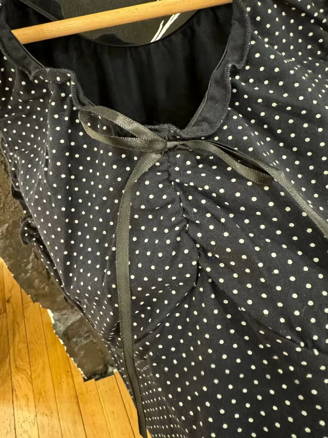 LIZAKOSHT  -  Women Black Wave Dot Fungus Trim Slim Crop Top Summer Bow V-neck Sleeveless Cropped Camis Sweet Girl Cute Preppy Style Tank Tops