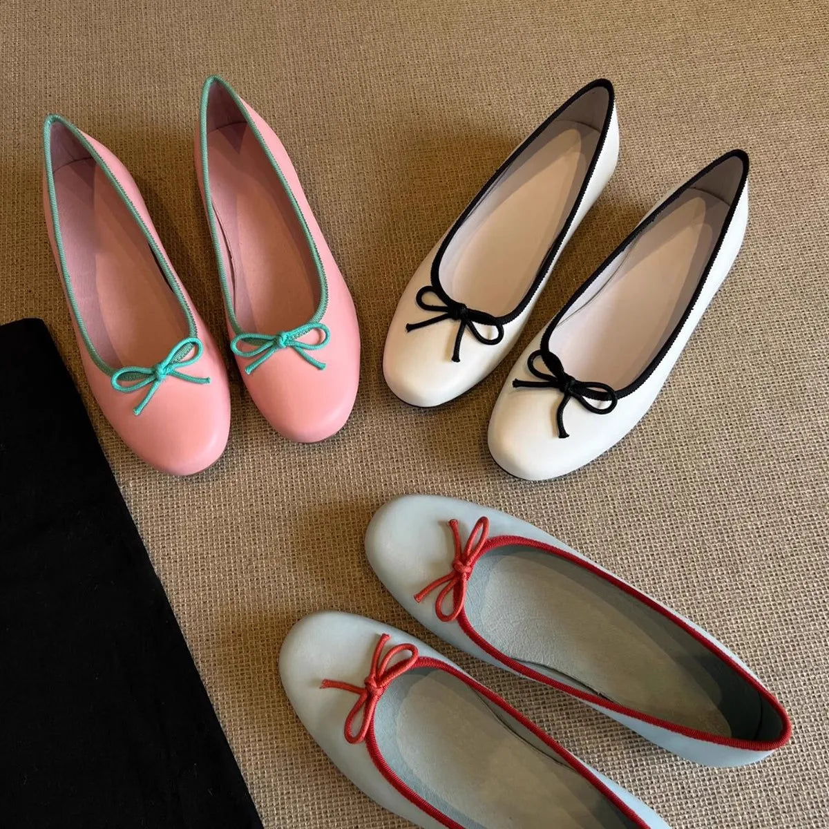 LIZAKOSHT  -  New Cute Round Toe Office Lady Flats Shoes Women Bow knot Comfy Walking Soft Insole Daily Life Flat Ballet Shoes