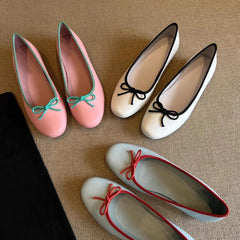 LIZAKOSHT  -  New Cute Round Toe Office Lady Flats Shoes Women Bow knot Comfy Walking Soft Insole Daily Life Flat Ballet Shoes