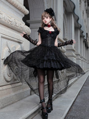 LIZAKOSHT  -  Lolita Dress Dark Rose JSK Sling Gorgeous Trailing Gothic Style