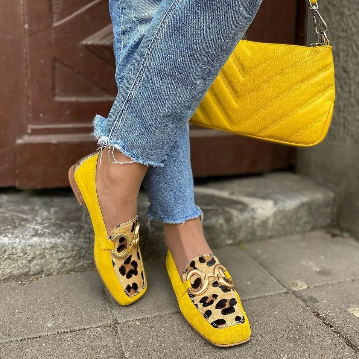 LIZAKOSHT  -  Forrest Gump Shoes Women's Mules Low-heeled Square-toed Suede Casual Single Shoes