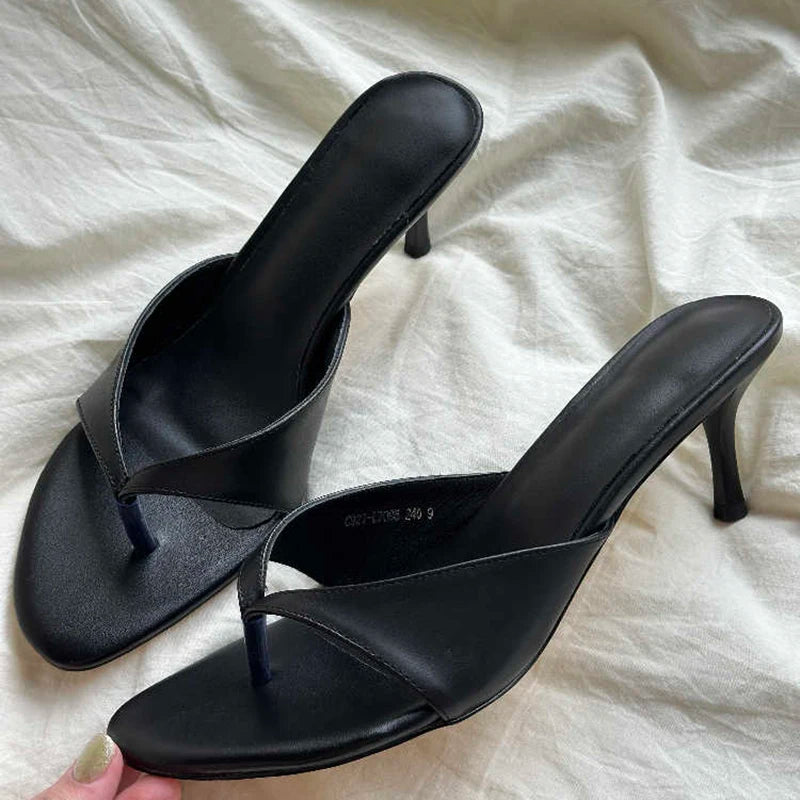 LIZAKOSHT  -  Summer Women Clip Toe High Heel Slippers Fashion Dress Slide Ladies Outdoor Evening Party Sandalias