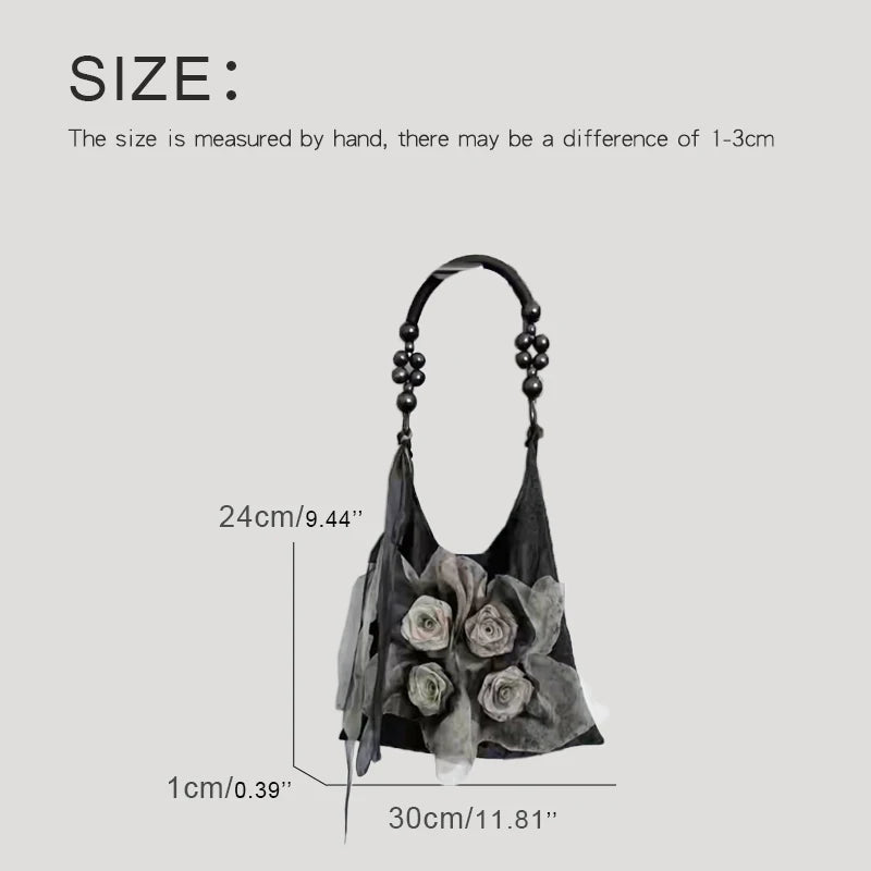 LIZAKOSHT  -  Chinese Style Appliques Flowers Bag For Women Luxury Designer Handbags Purses 2024 New In Satin Beaded Strap Slim Cloth Shoulder