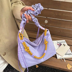 LIZAKOSHT  -  New Fashion Winter Comfortable and Versatile Texture Hobo Bag Cotton Puff Leisure Shoulder Bag Wrinkled Commuting Crossbody Bag