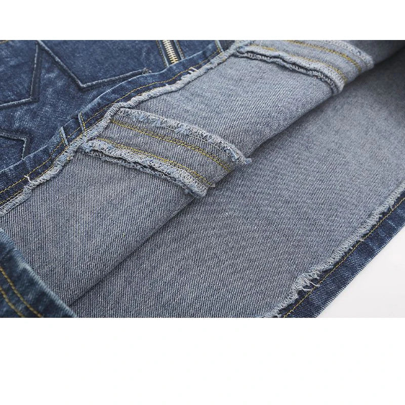 Lizakosht Women's Summer Mini Denim Skirt Y2k Clothes Bodycon Jupe Star Zipper Front Vintage Woman Skirts Faldas De Mujer Streetwear
