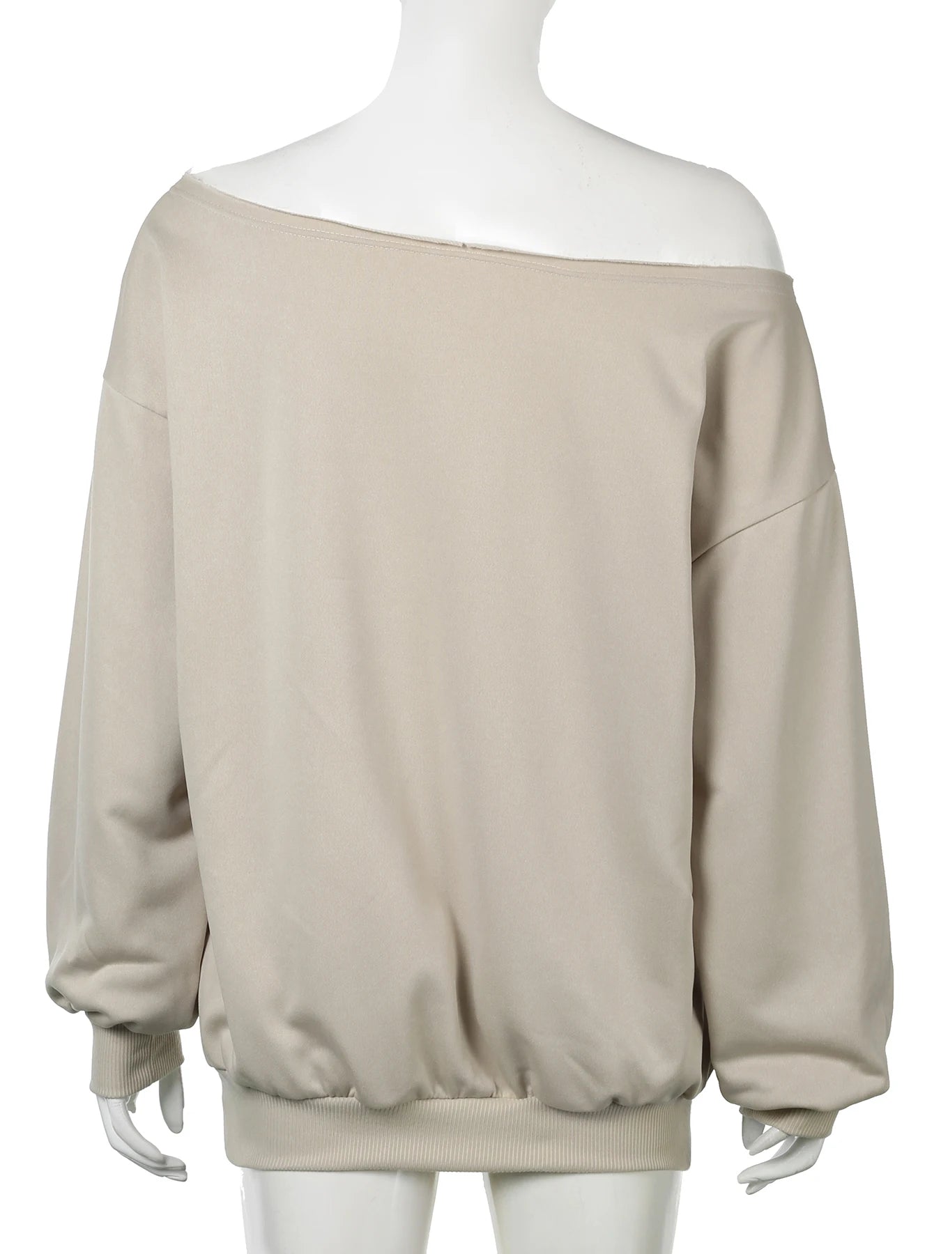 LIZAKOSHT  -  Sporty Chic Casual Number Printed Sweatshirt Loose Off-Shoulder Long Sleeve Pullovers Women Autumn Winter Streetwear