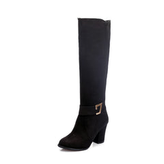 LIZAKOSHT  -  new antumn winter women long boots plus size 22-28 cm flock upper fashion boots knee high boots high heel women shoes