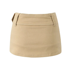 LIZAKOSHT  -  Y2k fashion mini skirts for women streetwear vintage black cargo skirts womens Summer clothes cargo skirts with belt khaki