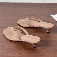 LIZAKOSHT  -  Summer Fashion Square Clip Toe Thin Low Heels Women Slippers Elegant Flip Flops Ladies Shoes Outdoor Casual Sandals