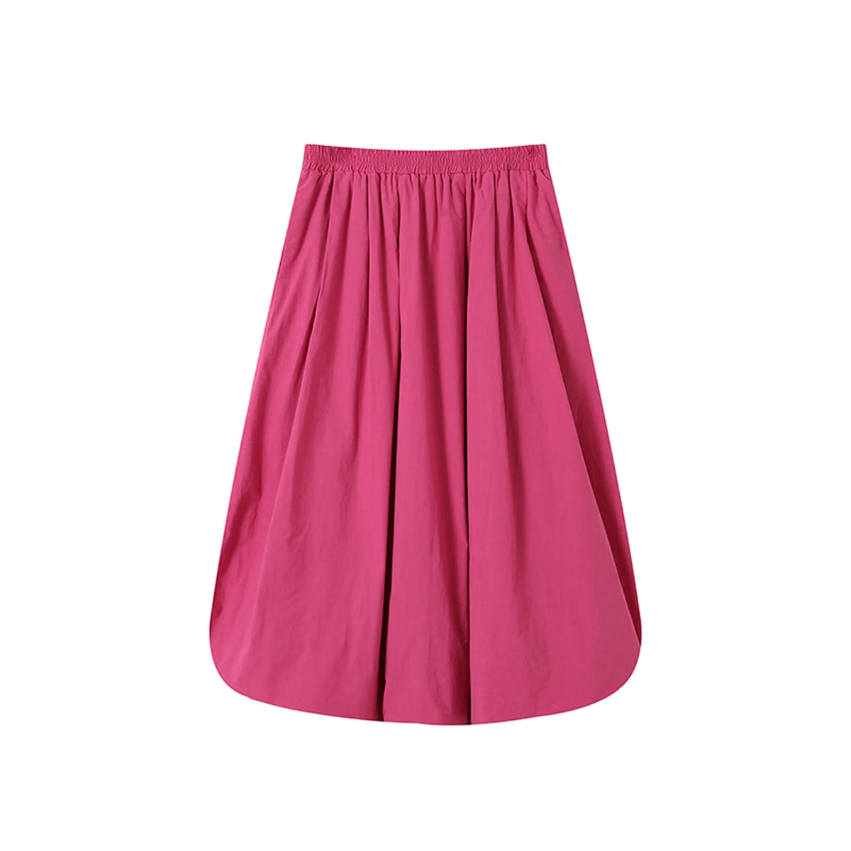 LIZAKOSHT  -  Long Skirt Women Elegant Solid Elastic Waist A-line Vintage Korean Fashion Loose Balloon Maxi Skirt Casual Y2K Streetwear