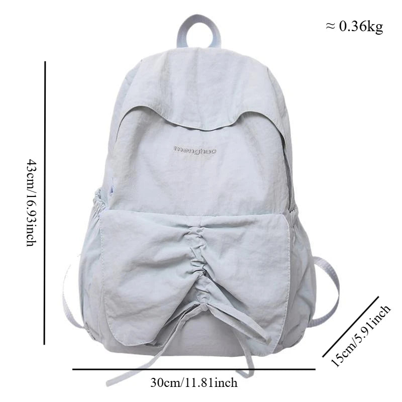 LIZAKOSHT  -  Junior High School Girl Backpack Summer New College Style Bow School Backpack Fashion Candy Colored Pleated Backpack School Bag