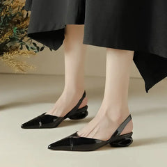 LIZAKOSHT  -  Sexy Pointed Toe Women Sandals Dress Heels Shoes Slingback Luxury Chunky Slippers Summer Flip Flops Pumps New Mujer Slides
