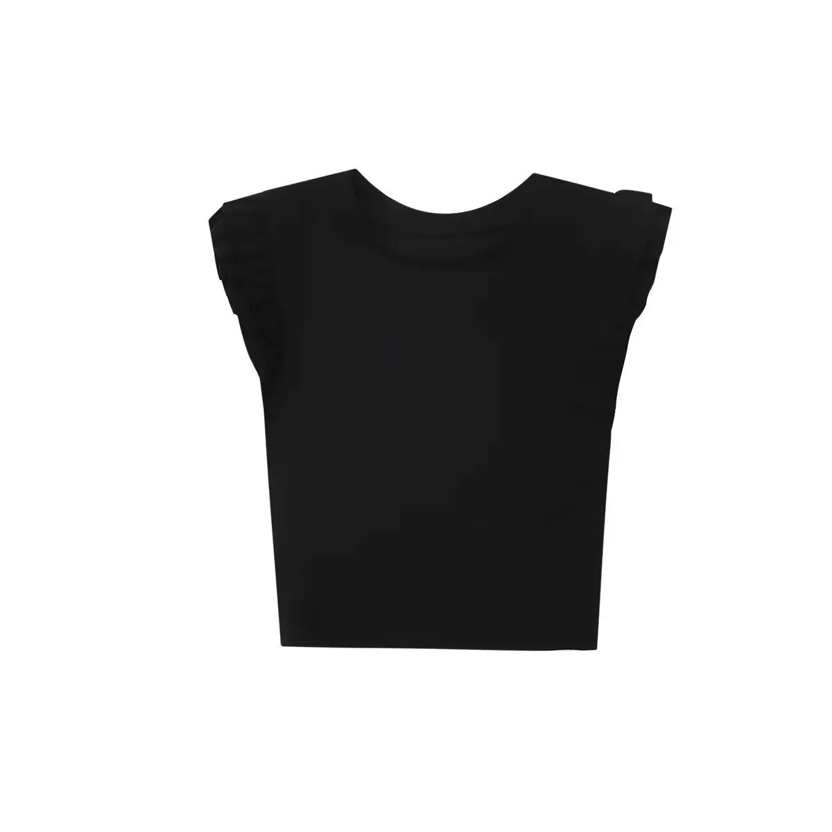 LIZAKOSHT  -  Y2K Woman 2025 Shirts Tops Ruffles Sleeve Cropped T-Shirts Summer Knitted Y2K Top Fashion Tight New Ladies Tops And Blouses