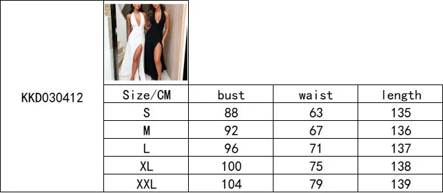 LIZAKOSHT  -  New Hanging Neck V-neck Strap Backless Slit Dress Temperament Long Skirt One-step Skirt for Women