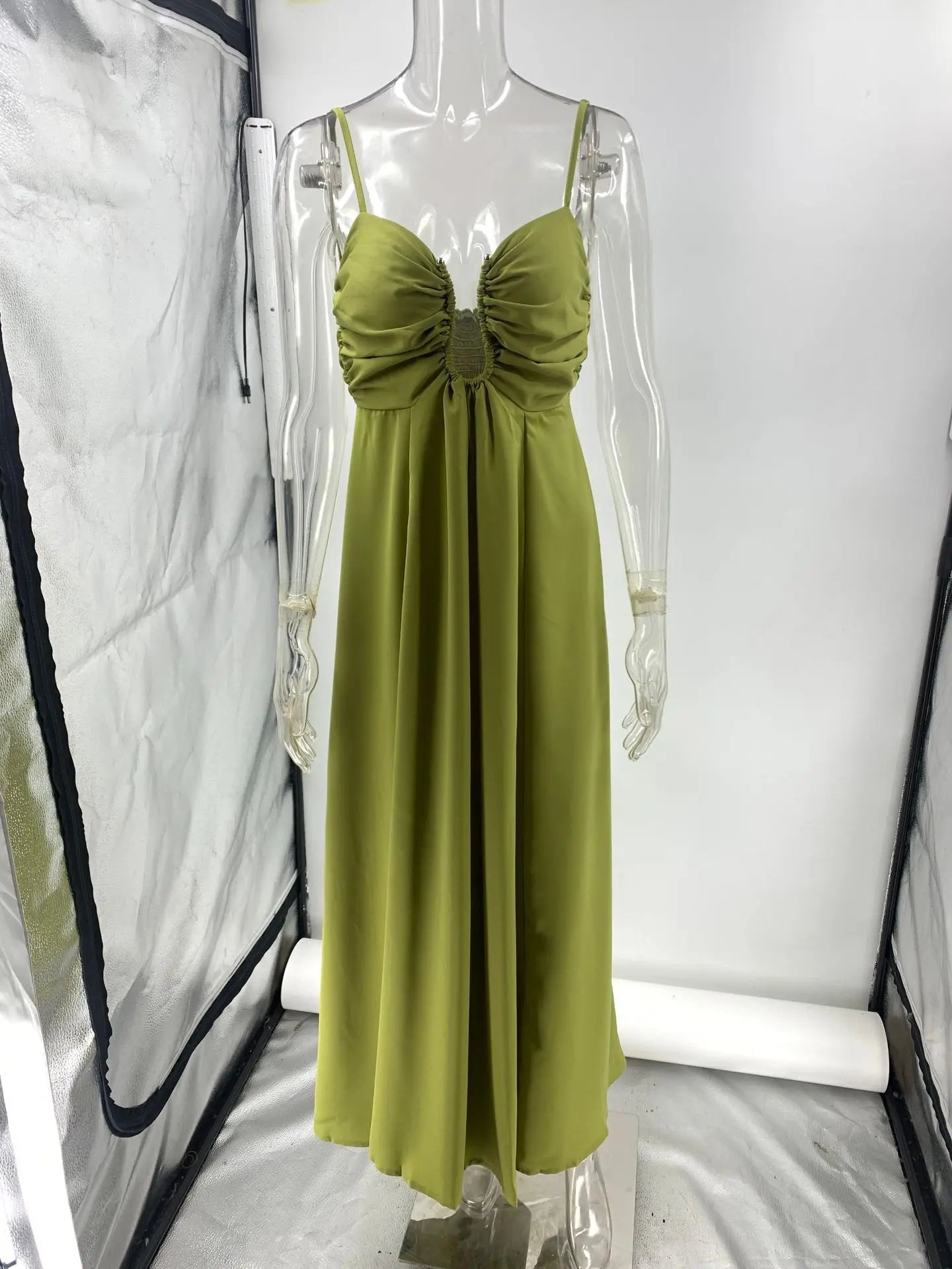 LIZAKOSHT  -  Backless Sexy Camisole Dress Women 2025 Summer Casual Sleeveless Wrap Long Dresses Lady Vacation Beach Tourism High Waist Dress