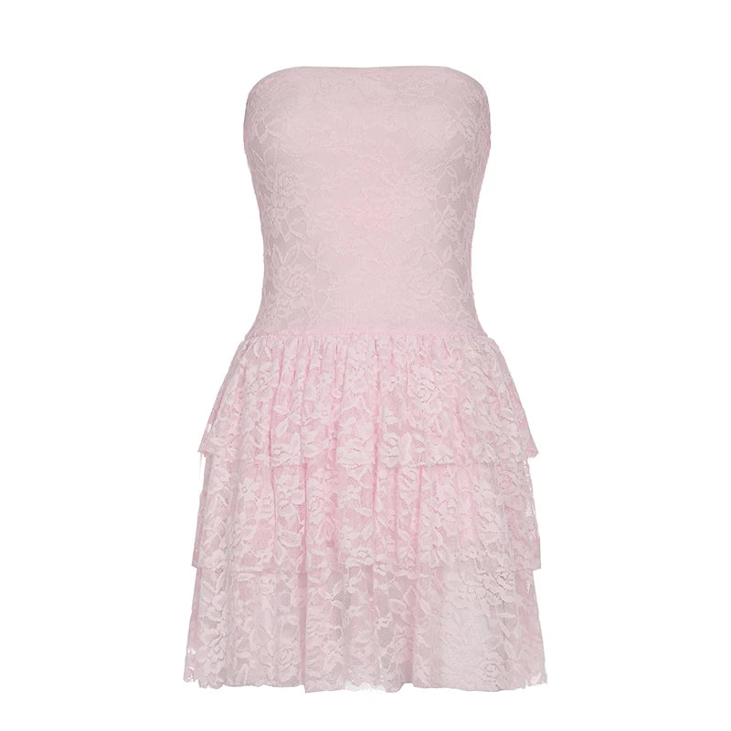 LIZAKOSHT  -  Off-shoulder Mini Dress For Women Y2k Sexy Backless Bandage Dress Summer Beach Holiday Solid Slim Party Dress Outfits