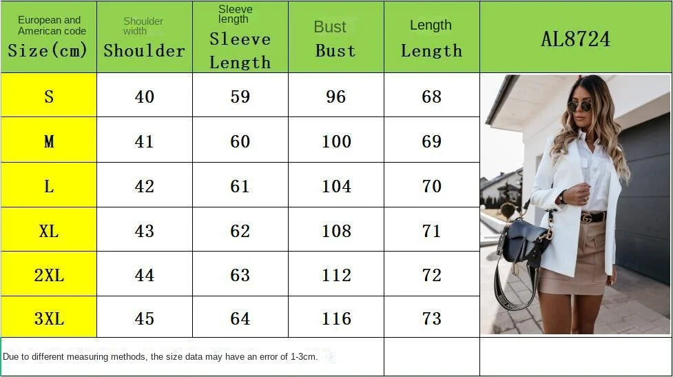 LIZAKOSHT  -  New Long Sleeved Solid Color Suit Collar Button Up Suit Jacket Cardigan