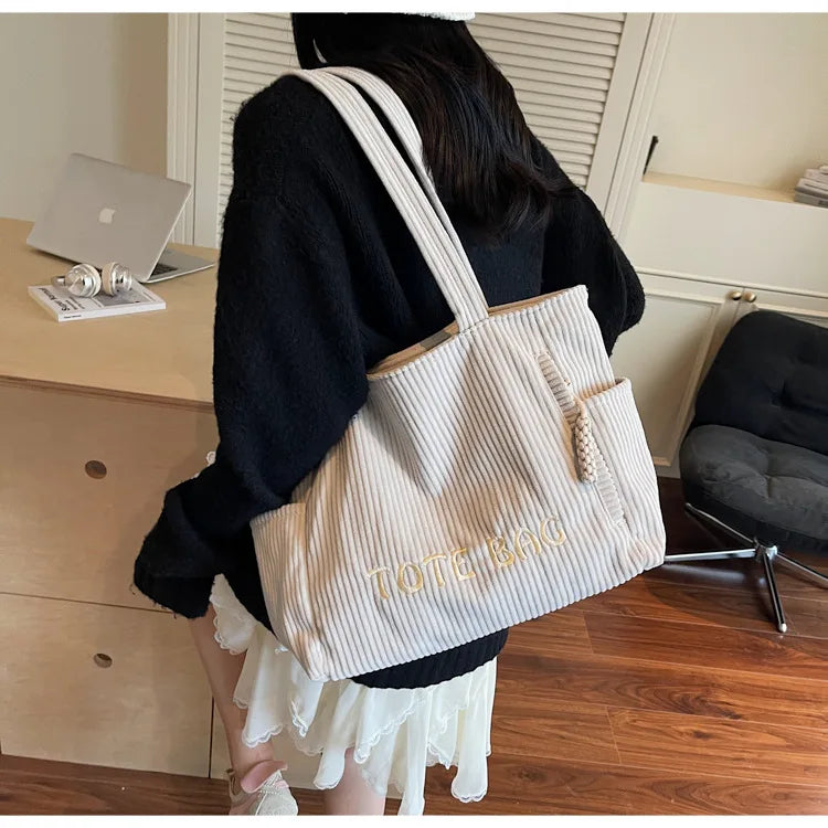LIZAKOSHT  -  Versatile Large Capacity Top Handle Bag Stylish Plush Tote Bag High End Fashionable Shoulder Bag