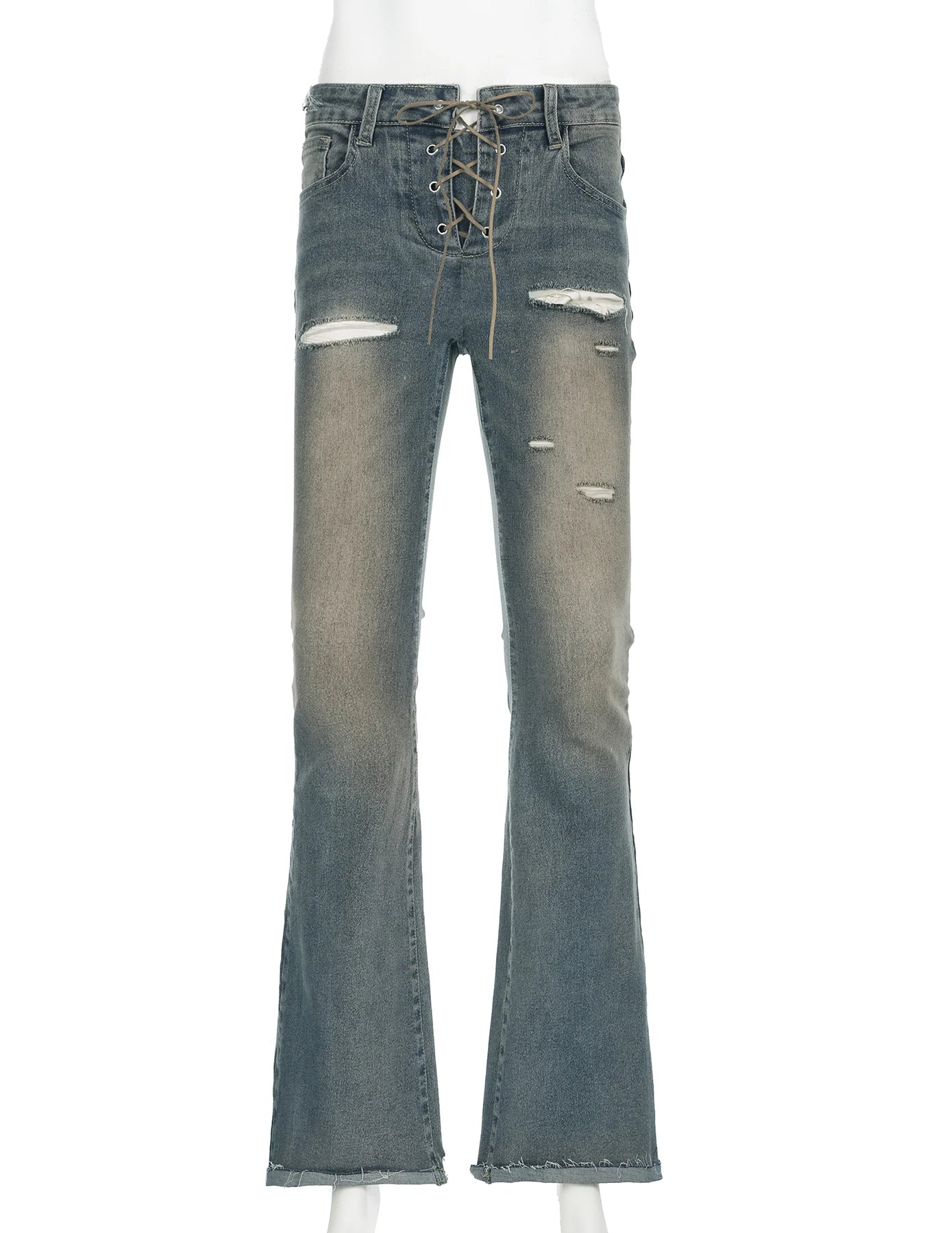 LIZAKOSHT  -  Vintage Low Rise Flared Jeans Streetwear Wide Leg Denim Pants Y2k Aesthetic Female Straight Trousers Chic All Match New