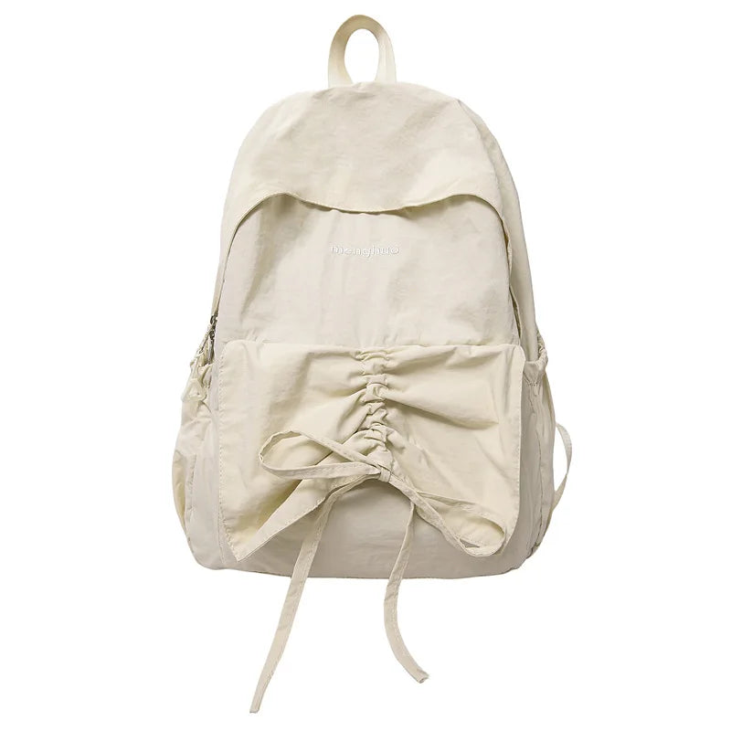 LIZAKOSHT  -  Junior High School Girl Backpack Summer New College Style Bow School Backpack Fashion Candy Colored Pleated Backpack School Bag