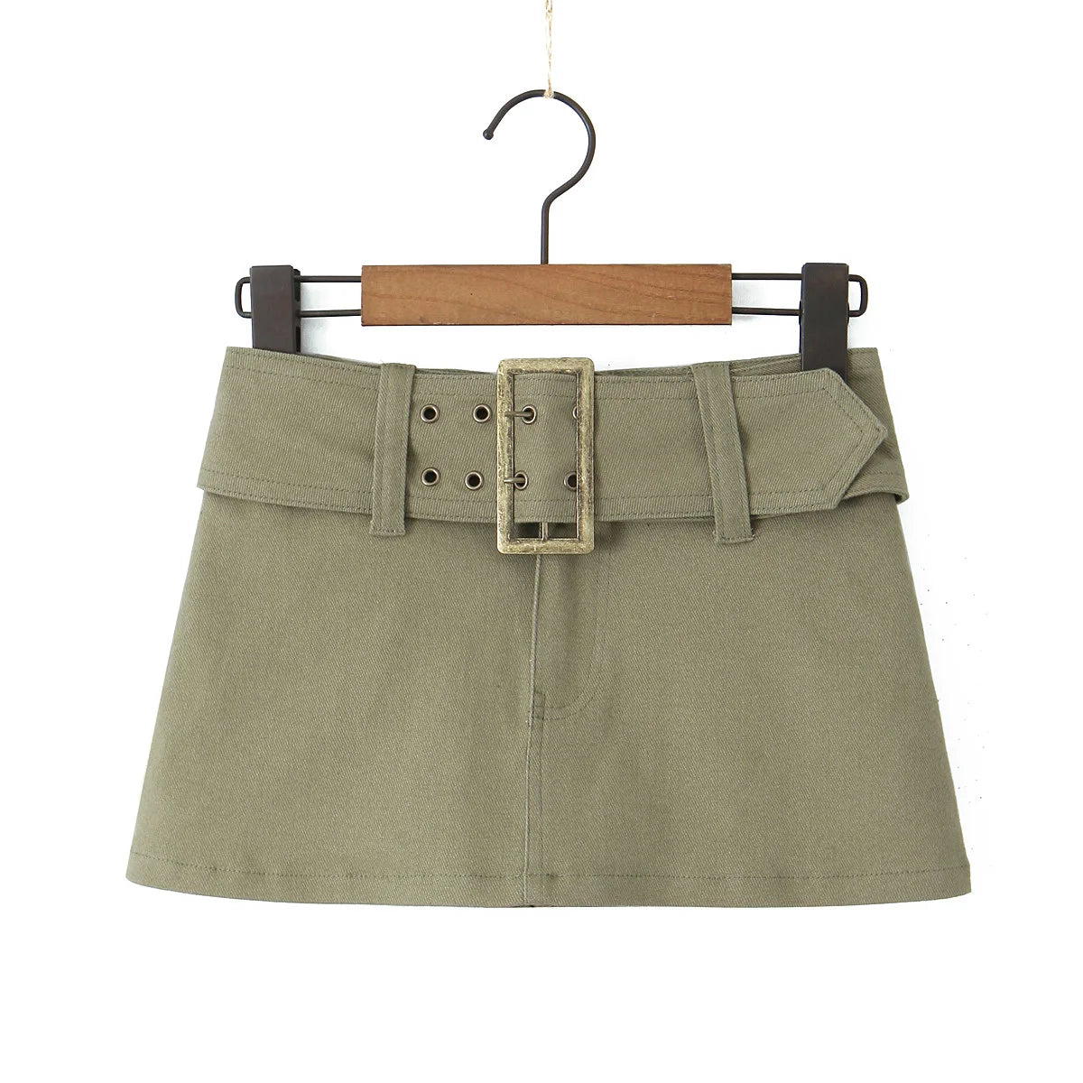LIZAKOSHT  -  Y2k fashion mini skirts for women streetwear vintage black cargo skirts womens Summer clothes cargo skirts with belt khaki