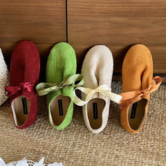 LIZAKOSHT  -  Suede Fashion Flat Shoes Women Shallow Round Toe Casual Shoes Female Retro Designer Footwear Women Zapatos De Mujer