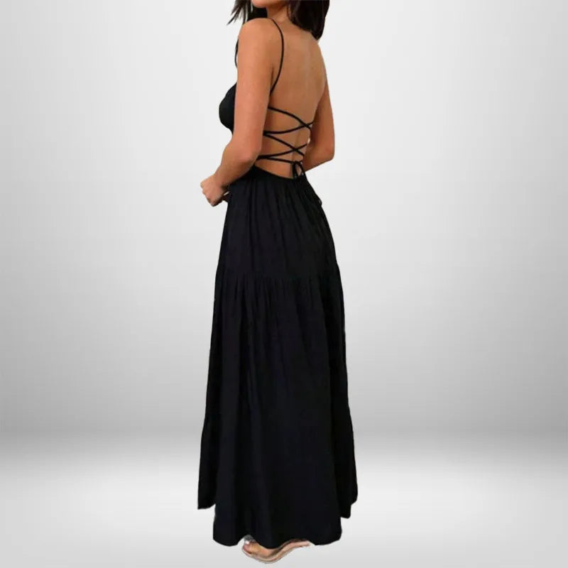 LIZAKOSHT  -  Spring Amazon New Lace-up Temperament Elegant Fashion Sexy Backless Waist Suspender Dress Niche Comfortable and Exquisite