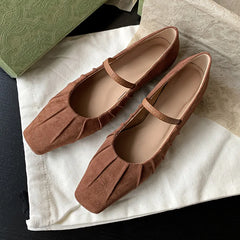 LIZAKOSHT  -  Fashion Women Shoes New High Quality Genuine Leather Retro Square Headed Mary Janes Daily Commuter Lightweight Shoes
