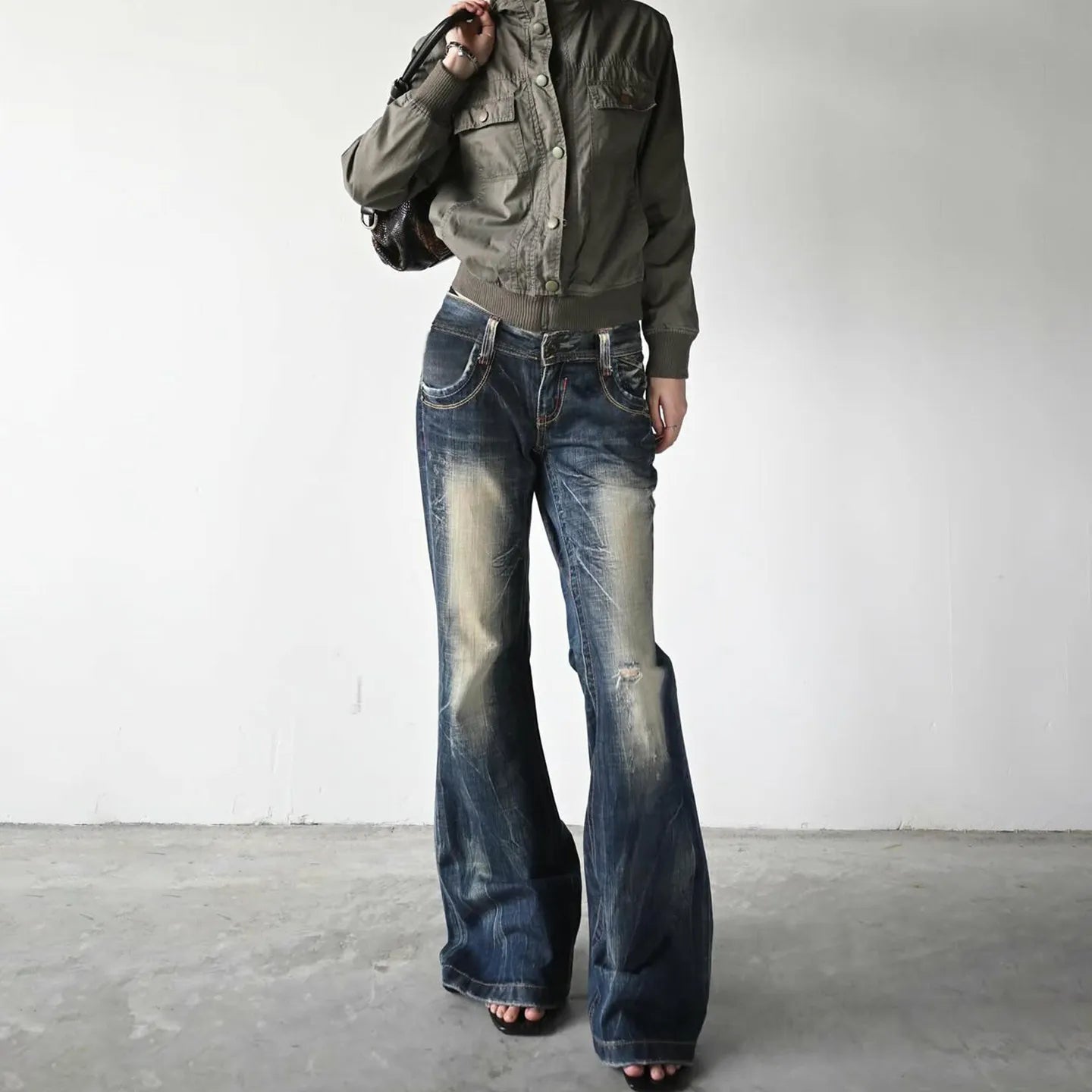 LIZAKOSHT  -  American Vintage Y2K Flare Jeans Women Low Rise Slim Fit Bell Bottom Denim Pants Hot Girl Retro Fashion Chic Streetwear Trousers