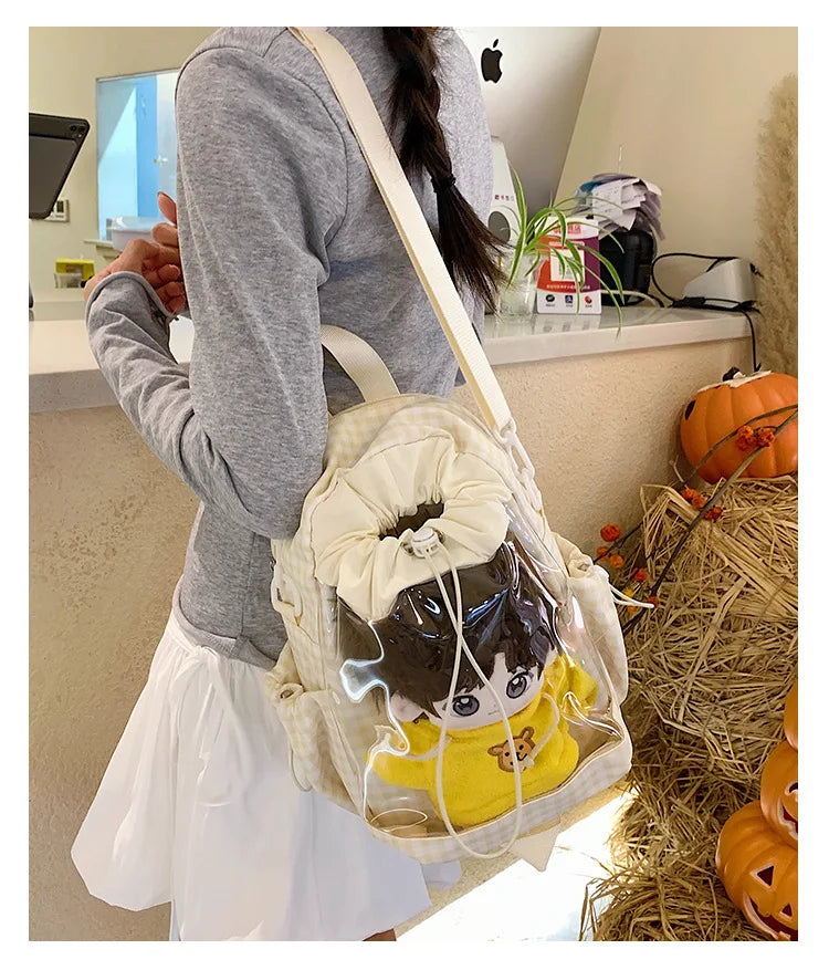 LIZAKOSHT  -  Korean Style Jelly Crossbody Bags Casual and Versatile Fashion Backpacks Large Capacity for School Students Texture Ita Bag