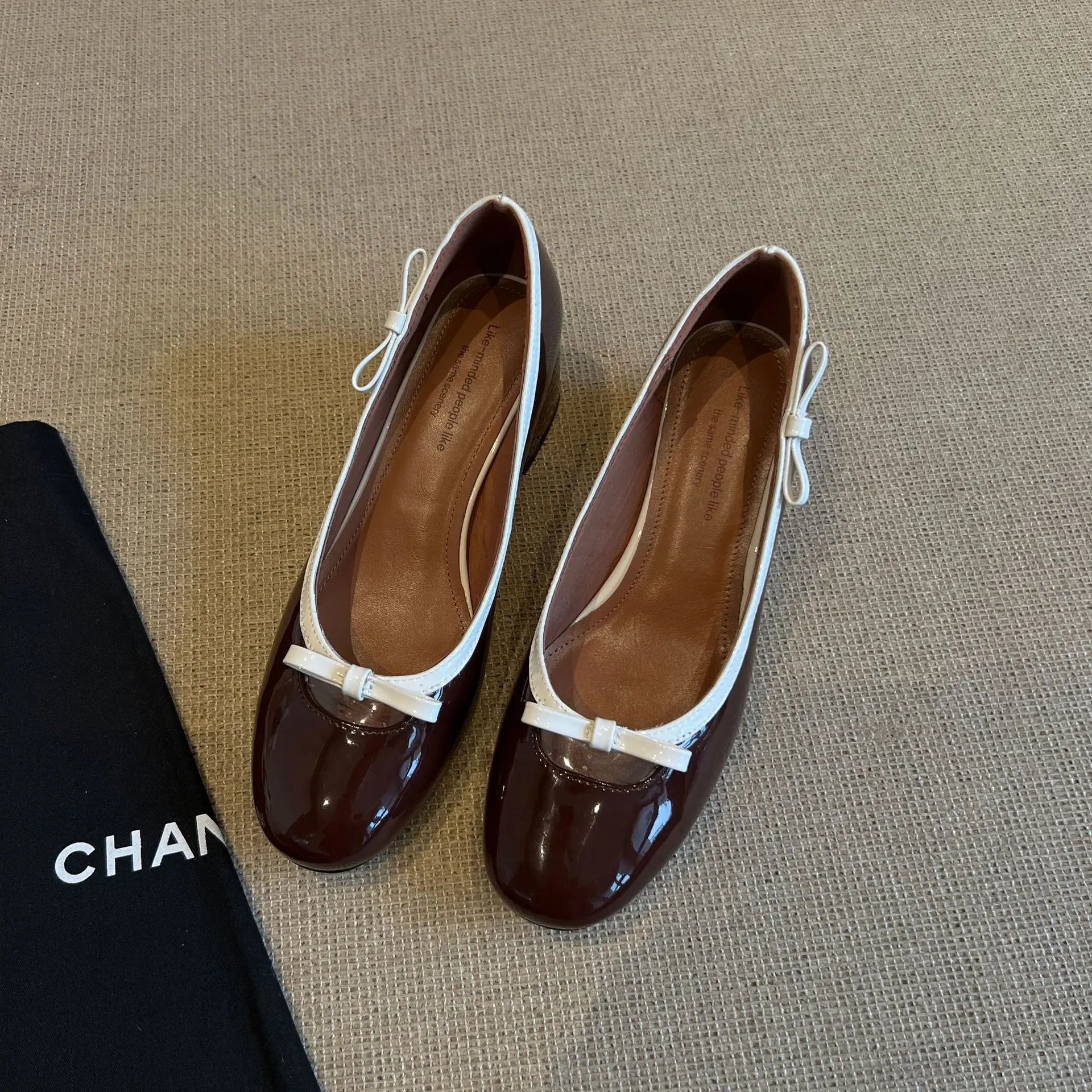 LIZAKOSHT  -  Shallow Mouth Low Heels PU Rubber Slides Hoof Low Heels Shallow Mouth Rubber PU Slides