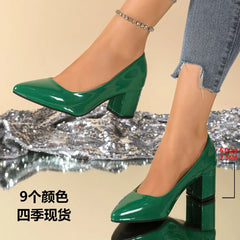 LIZAKOSHT  -  Women's Shoes Pointed Toe With Medium Heels Spring  Autumn Ladies Pumps Trend Comfortable Elegant Popular Shoes Plus Size 35-42