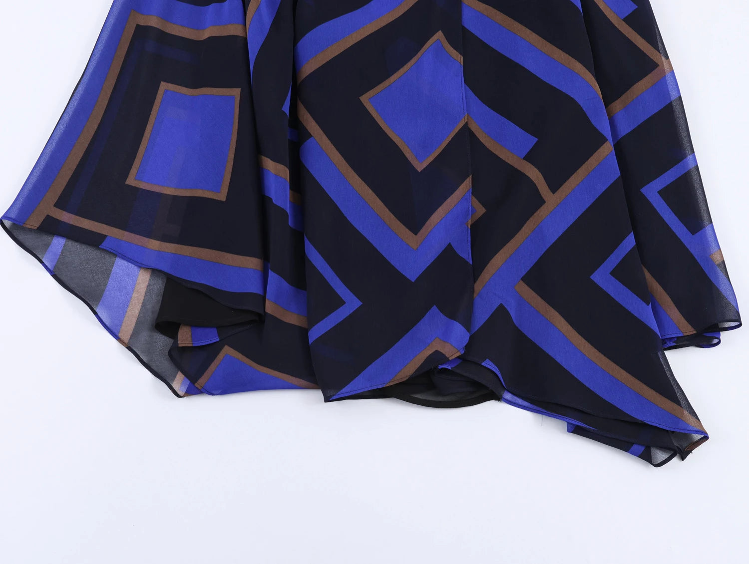 LIZAKOSHT  -  European and American style spring new product women's double breasted slit printed asymmetric skirt