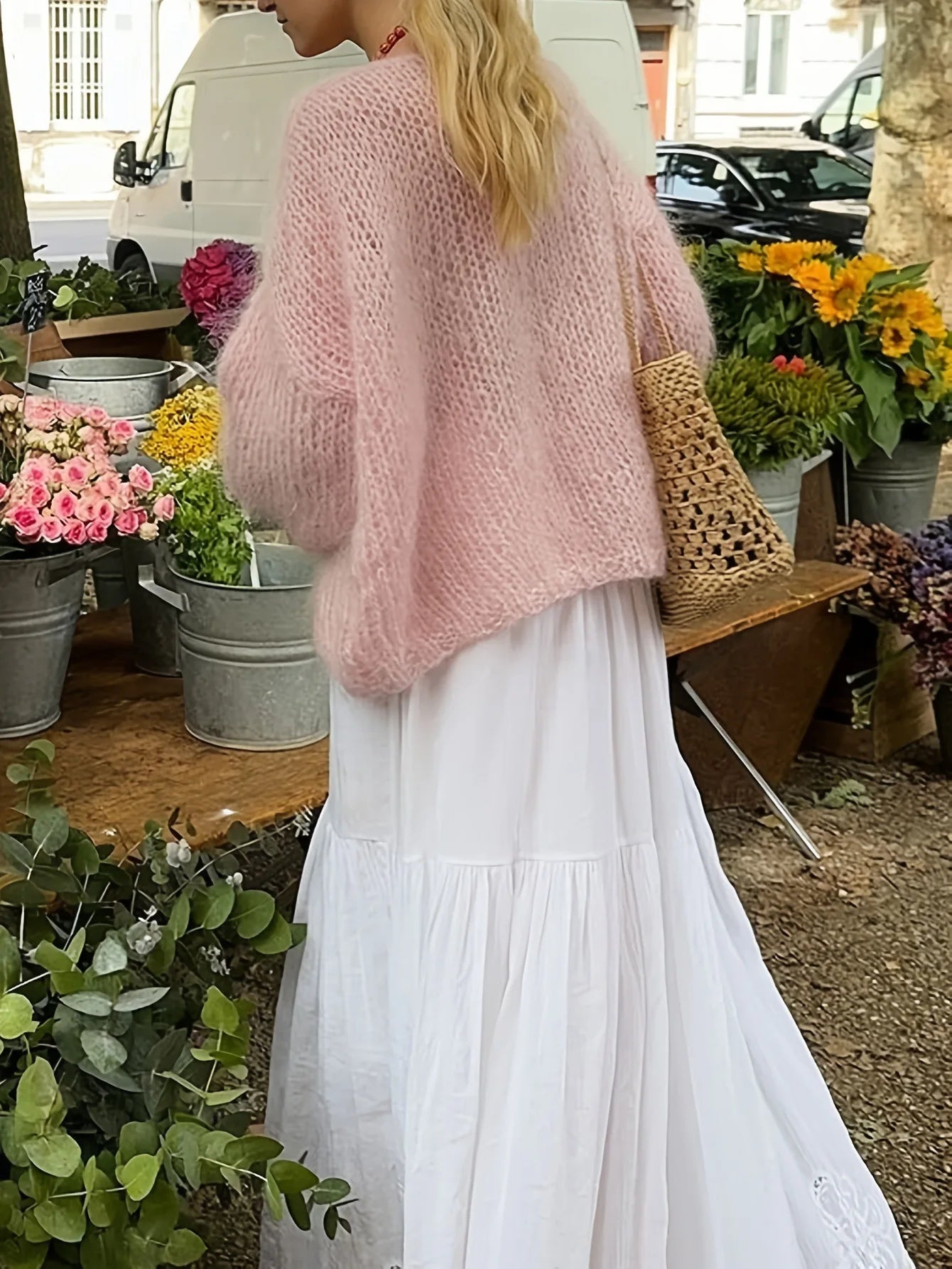 LIZAKOSHT  -  Pink Wool Sweater Women's Autumn and Winter Knitted Top, Casual Wool Women's Clothing