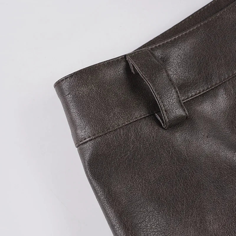LIZAKOSHT  -  Women Fluffy Faux Fur Patchwork PU Leather Shorts 2025 Fall Winter Button Fly Medium Waist Slim Casual Streetwear Night Clubwear
