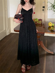 LIZAKOSHT -  Midi Dress Women Elegant Summer  New Fashion Evening Ladies Vestidos Vintage French Sexy Slim Halter Dresses Female Clothes
