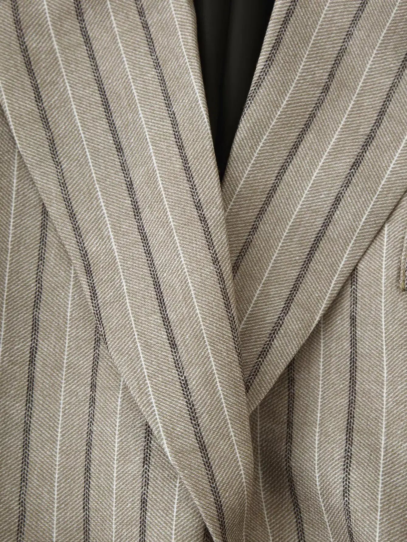LIZAKOSHT  -  Autumn Women's With Blet Vertical Stripes Print Blazer Boyfriend Vintage Women Front Pockets Loose Suit Fashion Coat