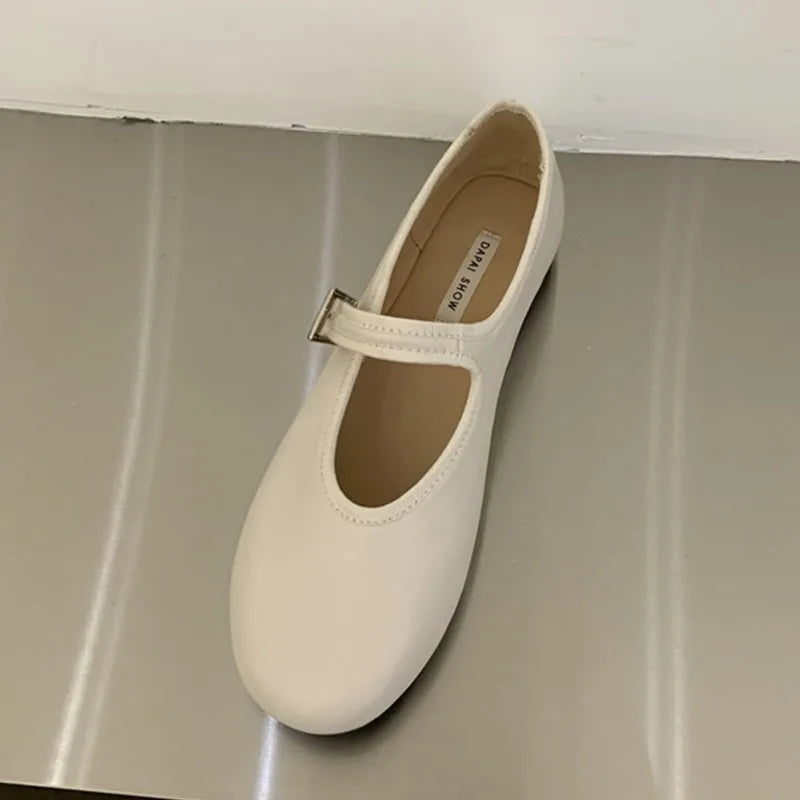 LIZAKOSHT  -  Autumn Women Flat Shoes Fashion Round Toe Shallow Ladies Dress Mary Jane Shoes Soft Flat Heel Casual Ballerinas New Woman