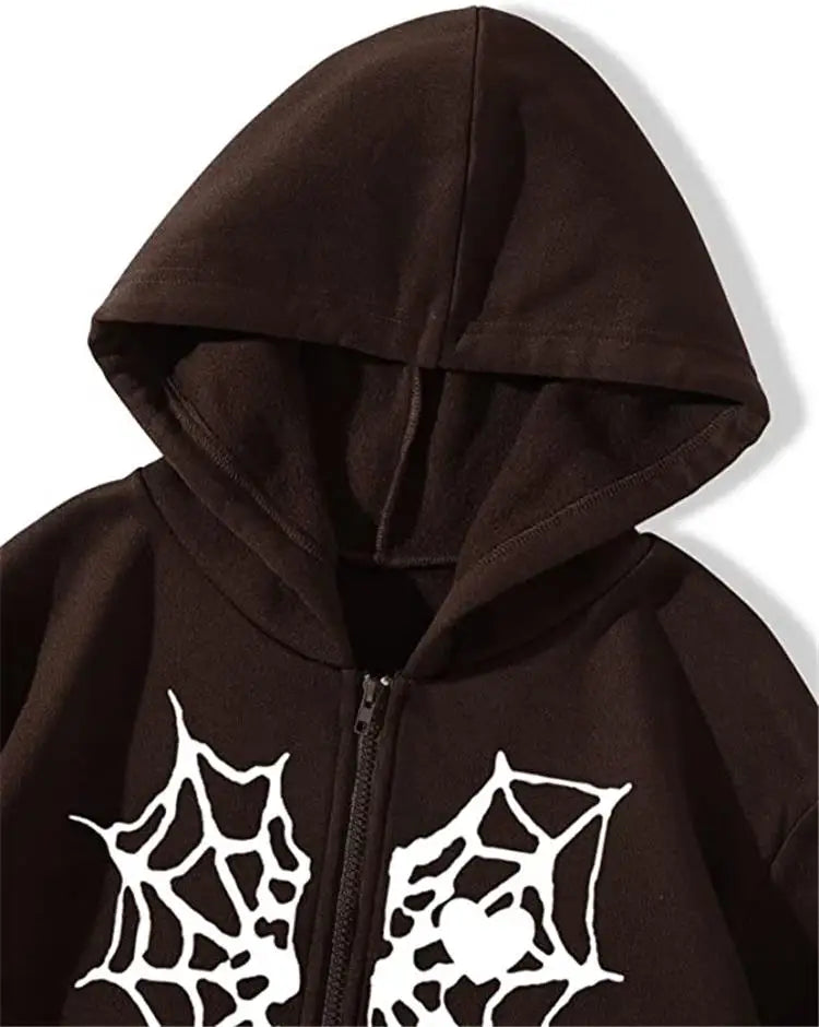 LIZAKOSHT  -  Thi Heartaped Printed Zipper Warm Hooded Cardigan Long Sve Mid-Length Polyester Women's Sweatirt Faion Autumn